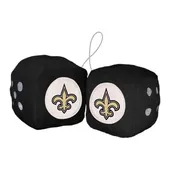 Fan Mats New Orleans Saints Team Color Fuzzy Dice Decor 3" Set