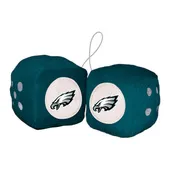 Fan Mats Philadelphia Eagles Team Color Fuzzy Dice Decor 3" Set