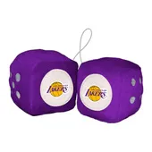 Fan Mats Los Angeles Lakers Team Color Fuzzy Dice Decor 3" Set