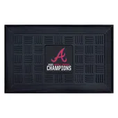 Fan Mats Atlanta Braves 2021 Mlb World Series Champions Heavy Duty Vinyl Medallion Door Mat - 19.5In