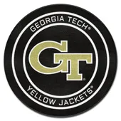 Fan Mats Georgia Tech Hockey Puck Rug - 27In. Diameter