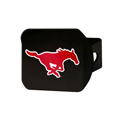 Fan Mats Smu Mustangs Black Metal Hitch Cover - 3D Color Emblem