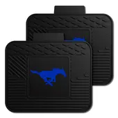 Fan Mats Smu Mustangs Back Seat Car Utility Mats - 2 Piece Set, Blue Mustang