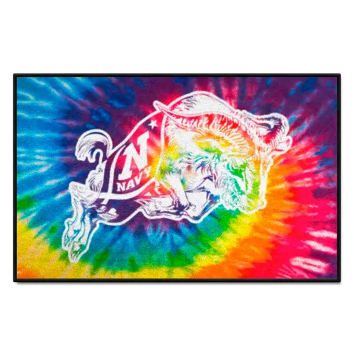 Fan Mats Navy Midshipmen Tie Dye Starter Mat Accent Rug - 19In. X 30In.