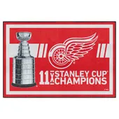 Fan Mats Detroit Red Wings Dynasty 5Ft. X 8Ft. Plush Area Rug