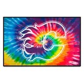 Fan Mats Calgary Flames Tie Dye Starter Mat Accent Rug - 19In. X 30In.