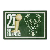 Fan Mats Milwaukee Bucks Dynasty 4Ft. X 6Ft. Plush Area Rug