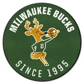 Fan Mats Nba Retro Milwaukee Bucks Roundel Rug - 27In. Diameter