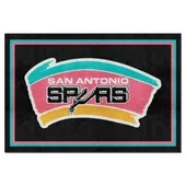 Fan Mats Nba Retro San Antonio Spurs 5Ft. X 8 Ft. Plush Area Rug