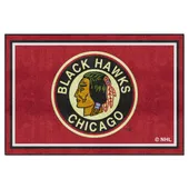 Fan Mats Nhlretro Chicago Blackhawks 5Ft. X 8 Ft. Plush Area Rug