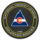 Fan Mats Nhlretro Colorado Rockies Hockey Puck Rug - 27In. Diameter