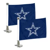 Fan Mats Dallas Cowboys Ambassador Car Flags - 2 Pack Mini Auto Flags, 4In X 6In