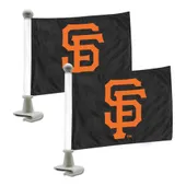 Fan Mats San Francisco Giants Ambassador Car Flags - 2 Pack Mini Auto Flags, 4In X 6In