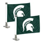 Fan Mats Michigan State Spartans Ambassador Car Flags - 2 Pack Mini Auto Flags, 4In X 6In