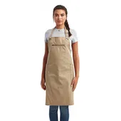 Artisan Collection By Reprime Unisex Barley Contrast Stitch Sustainable Bib Apron RP121