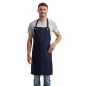 Artisan Collection By Reprime Unisex Barley Contrast Stitch Sustainable Bib Apron RP121