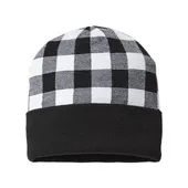 Cap America Usa-Made Plaid Knit Beanie CAP-RKP12