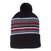 Sportsman 12" Striped Pom-Pom Knit Beanie SPO-SP60