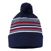 Sportsman 12" Striped Pom-Pom Knit Beanie SPO-SP60