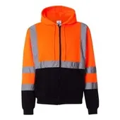 Kishigo Hi-Vis Full-Zip Hooded Sweatshirt KIS-JS102-103