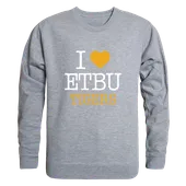 W Republic East Texas Baptist Tigers I Love Crewneck 552-639