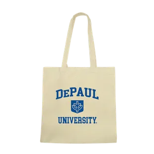 W Republic De Paul Blue Demons Institutional Tote Bags Natural 1102-121