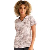 Healing Hands Women's Amanda Loving My Skin Print Scrub Top 2266