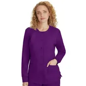 Healing Hands Women's Daisy Snap Warm-Up Solid Scrub Jacket 5063