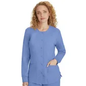 Healing Hands Women's Daisy Snap Warm-Up Solid Scrub Jacket 5063