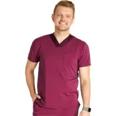 Cherokee Men's V-Neck Zip Pocket Scrub Top CK718A