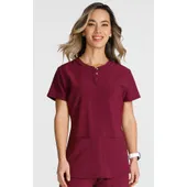 Cherokee Women's Henley Solid Scrub Top CK749A