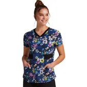 Cherokee Women's Bloom Me Up Print Scrub Top CK771