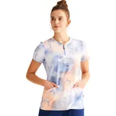 Healing Hands Women's Ivy Whimsical Sky Print Scrub Top HH900