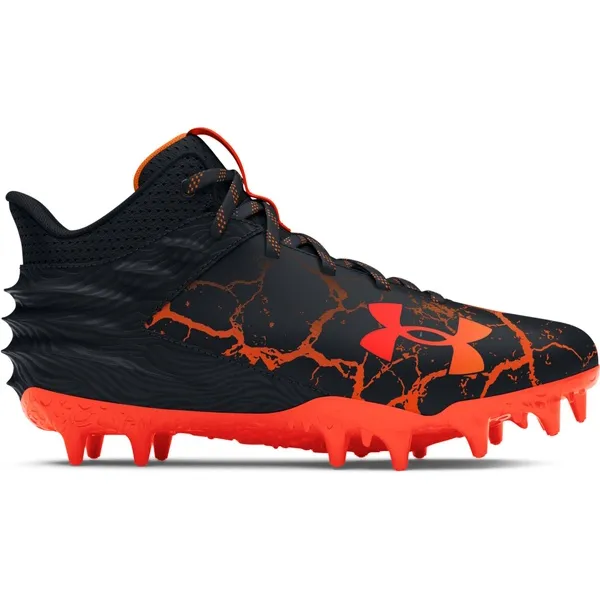 orange and black under armour cleats