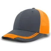 Adjustable Trucker/Baseball Curved-Bill Cap (Carbon w/Silver, White, Orange, Navy)