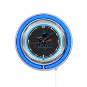Holland Miami Marlins Double Neon Wall Clock