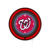 Holland Washington Nationals Double Neon Wall Clock