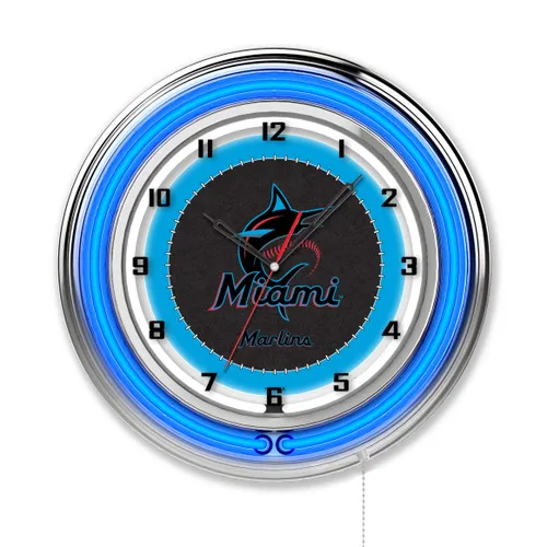 Holland Miami Marlins Double Neon Wall Clock. Free shipping.  Some exclusions apply.