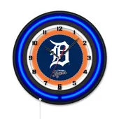 Holland Detroit Tigers Double Neon Wall Clock