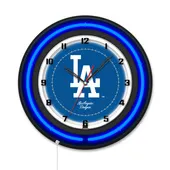 Holland Los Angeles Dodgers Double Neon Wall Clock