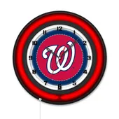 Holland Washington Nationals Double Neon Wall Clock