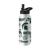 Logo Brands Michigan State 34Oz Native Quencher Bottle 172-S34qb-63 Michigan State Spartans