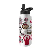 Logo Brands Ohio State 34Oz Native Quencher Bottle 191-S34qb-63 Ohio State Buckeyes