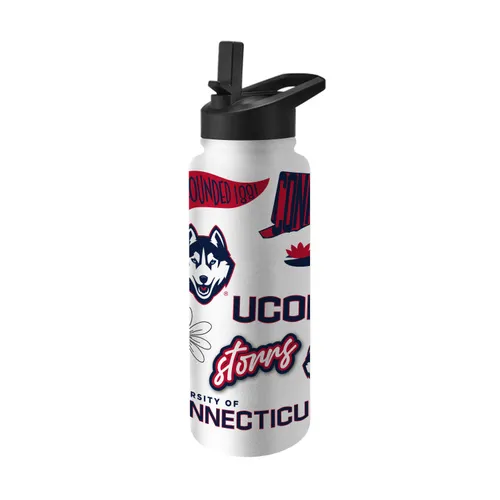 Logo Brands Uconn 34Oz Native Quencher Bottle 226-S34qb-63 Connecticut Huskies