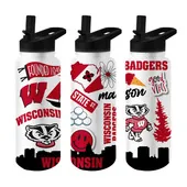 Logo Brands Wisconsin 34Oz Native Quencher Bottle 244-S34qb-63 Wisconsin Badgers