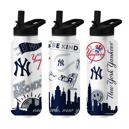 Logo Brands New York Yankees 34Oz Native Quencher Bottle 520-S34qb-63 New York Yankees