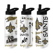 Logo Brands New Orleans Saints 34Oz Native Quencher Bottle 620-S34qb-63 New Orleans Saints