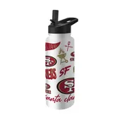 Logo Brands San Francisco 49Ers 34Oz Native Quencher Bottle 627-S34qb-63 San Francisco 49Ers