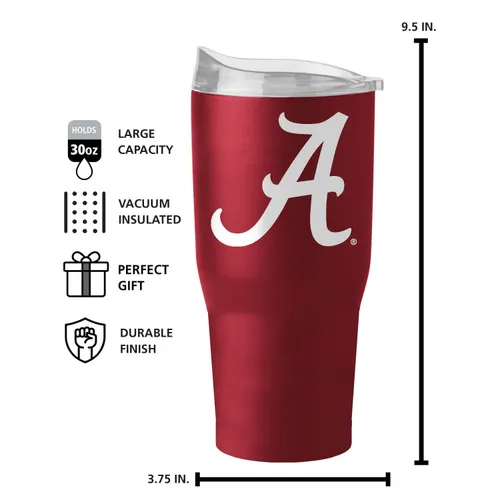 Logo Brands Alabama 30Oz Flipside Powder Coat Tumbler 102-S30pt-34 Alabama Crimson Tide