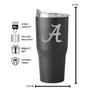 Logo Brands Alabama 30Oz Etch Powder Coat Tumbler 102-S30pt-Blk-9 Alabama Crimson Tide